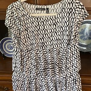 Notations Black and White Patterned Blouse